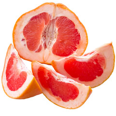 Half a grapefruit on white background.