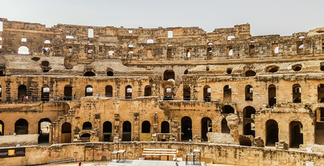 Amphitheatre of El Jem is an oval amphitheatre in the city of Thysdrus, El Djem, Tunisia. It is...