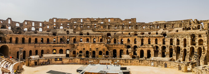 Amphitheatre of El Jem is an oval amphitheatre in the city of Thysdrus, El Djem, Tunisia. It is...