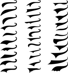 set of retro typography text tails. element for poster,sign, t shirt.