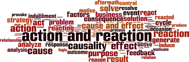 Action and reaction word cloud