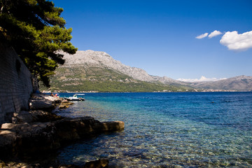 Küste der Insel Korcula in Kroatien