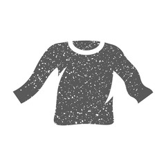 Long sleeve T-shirt icon in grunge texture. Vintage style vector illustration.