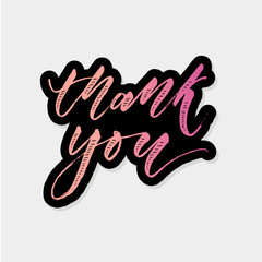 Thank you Lettering Calligraphy Vector Sticker