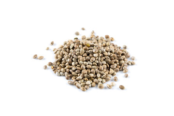Cannabis Hemp seeds close up macro shot isolated