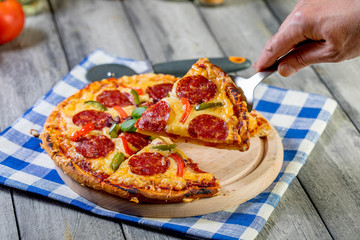 Pizza pepperoni.