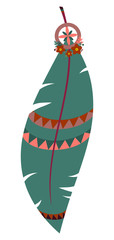 Vector illustration of colorful boho feather