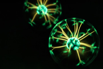 Electricity fire-ball. Abstract photo of electric waves.