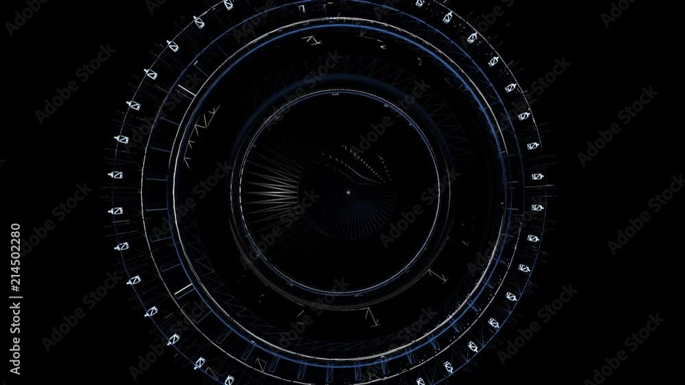 Poster animation of abstract technological circle. futuristic technology concept. futuristic space object