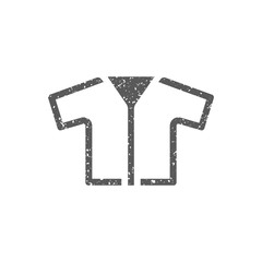 Shirt icon in grunge texture. Vintage style vector illustration.