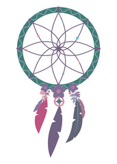 Vector art of colorful boho dreamcatcher