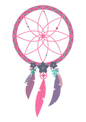 Vector art of colorful boho dreamcatcher