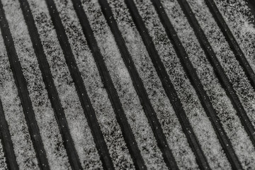 Grilled frying pan with salt