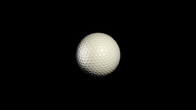 Golf ball rotating on white background. Golf ball animation