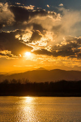 Colorful sunset in the Rocky Mountains 