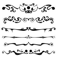 Decorative graphic elements of the vignette for the design of pages, letters, congratulations, invitations, diplomas and other documents.