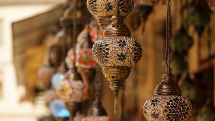 Handmade lamps on a Bazaar in Mostar, Bosnia and Herzegovina.