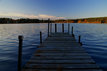Fototapeta premium Pier on lake, Massachusetts