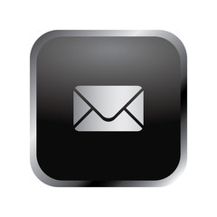  Communication icon: elegant silver envelope icon