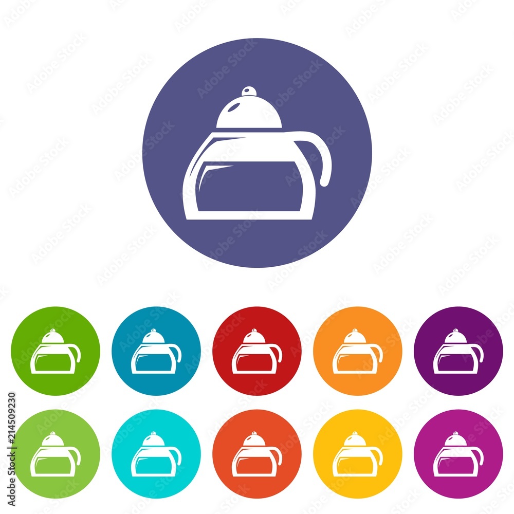 Poster honey tea icons color set vector for any web design on white background