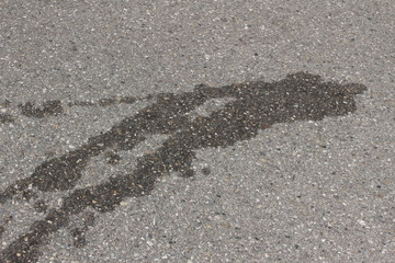 Ölspur Strasse Ölflecken
