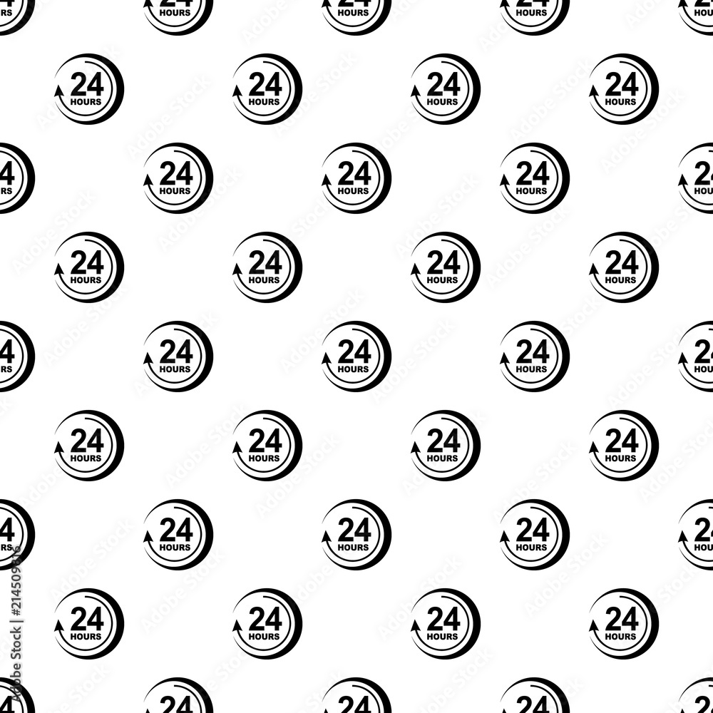 Poster 24 hours support icon in simple style isolated on white background. service symbol