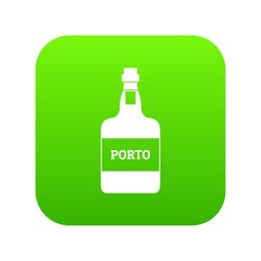 Port wine icon green vector isolated on white background
