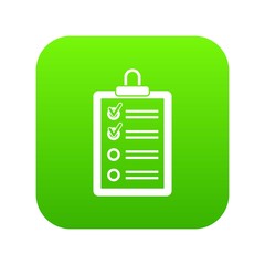 Clipboard with to do list icon digital green for any design isolated on white vector illustration