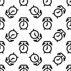 Alarm Clock Icon Seamless Pattern