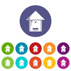 Tree beehive icons color set vector for any web design on white background