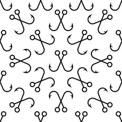 Fish Hook Seamless Pattern Design