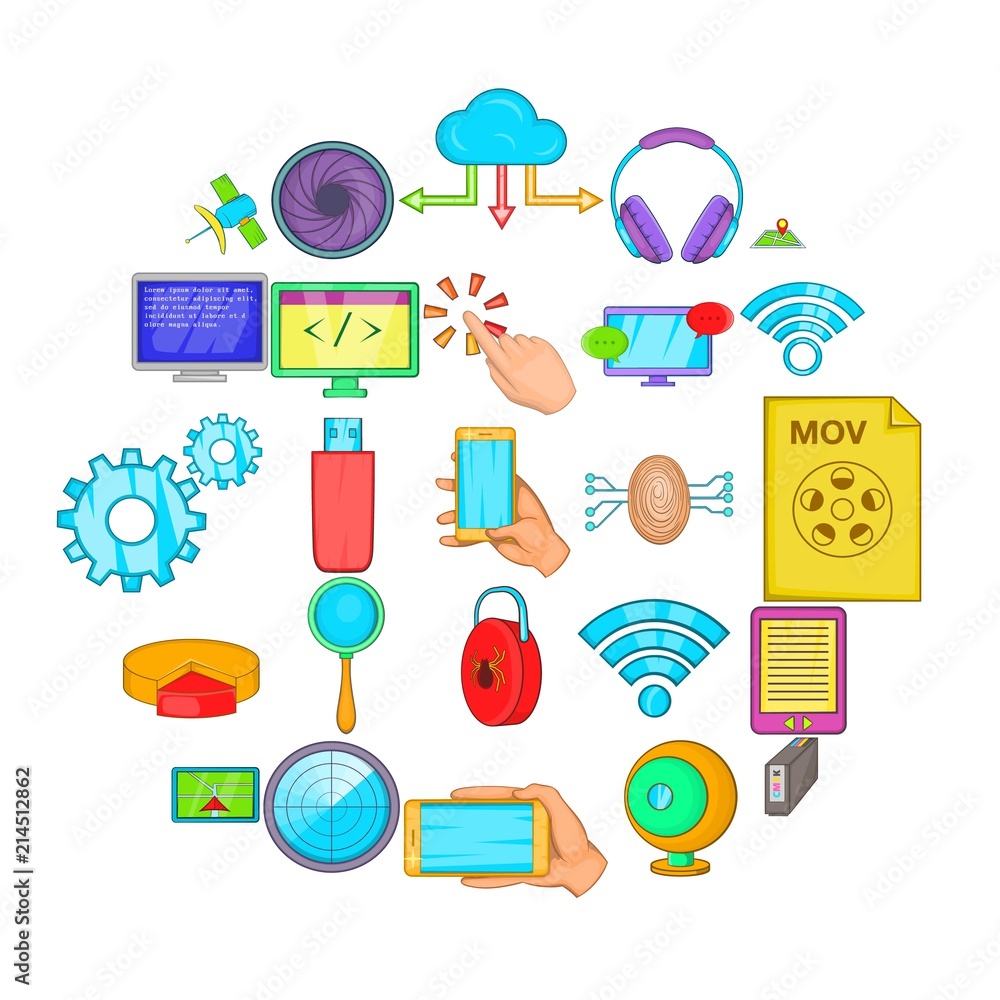 Poster website creation icons set. cartoon set of 25 website creation vector icons for web isolated on whit