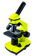 Microscope on white background