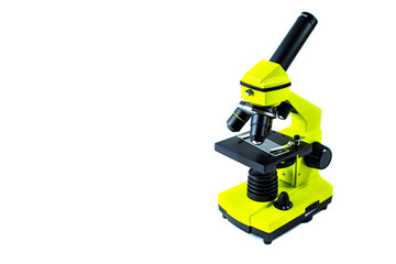Microscope on white background