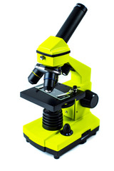 Microscope on white background