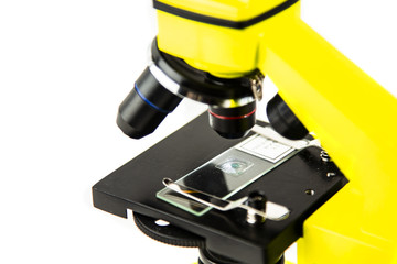 Microscope on white background