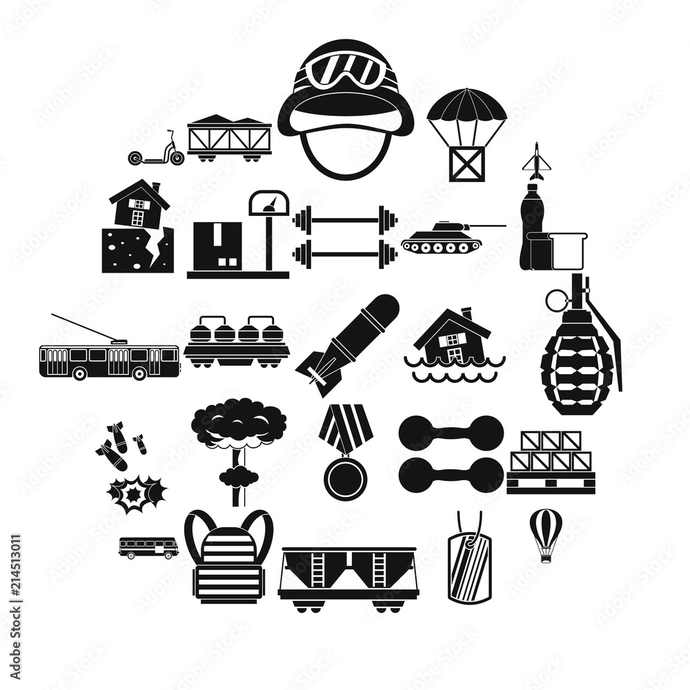 Poster burden icons set. simple set of 25 burden vector icons for web isolated on white background
