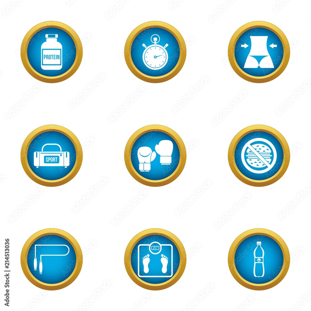 Poster athleticism icons set. flat set of 9 athleticism vector icons for web isolated on white background