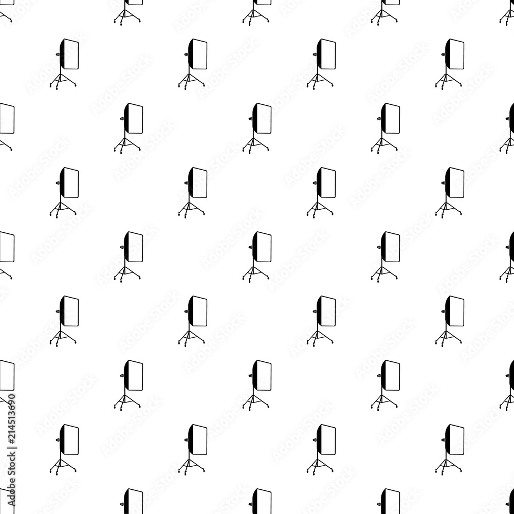 Poster studio light bulb in softbox icon in simple style on a white background