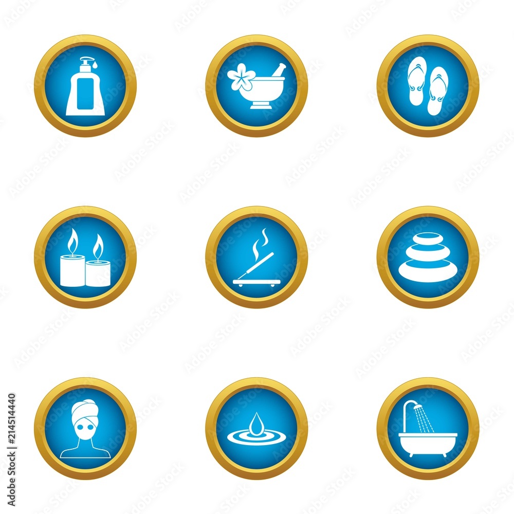 Poster soft skin icons set. flat set of 9 soft skin vector icons for web isolated on white background