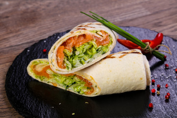 Salmon roll tortilla