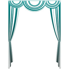 Theater curtains isolated vector illustration graphic design