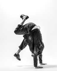 Young beautiful dancer posing in the studio