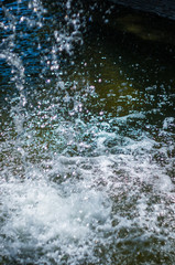 transparent falling water flows