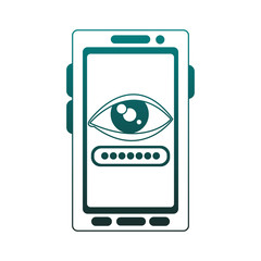 Smartphone with security system vector illustration graphic design