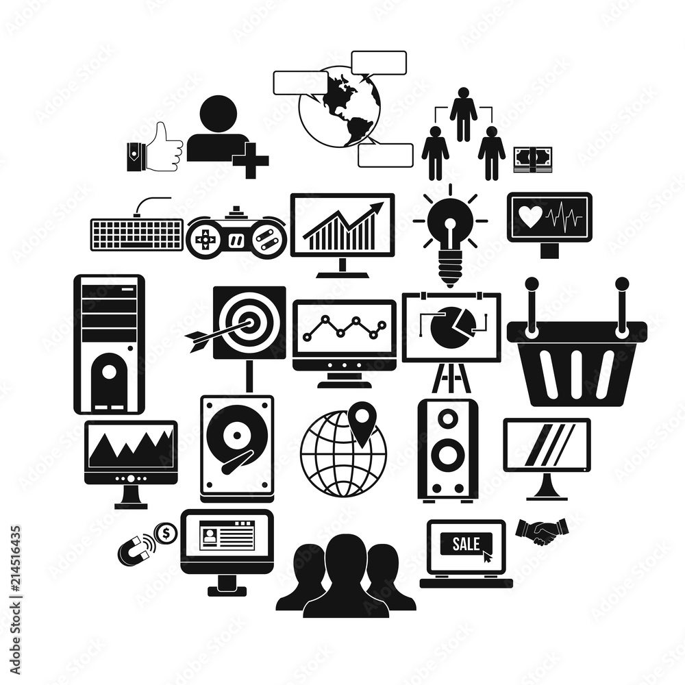 Poster social icons set. simple set of 25 social vector icons for web isolated on white background