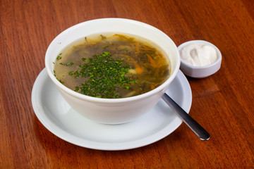 Tasty sorrel soup