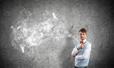 Conceptual image of young businessman.