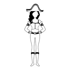 Woman pirate costume vector illustration graphic design