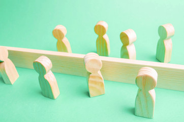 The concept of misunderstanding a barrier in relations denial of society. Barriers between people...